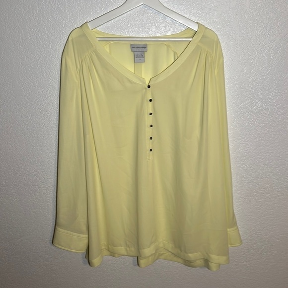 Soft Surroundings Stud Button Butter Light Yellow Size 2X - Picture 1 of 7